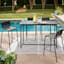 Grammercy Black Steel Slat Patio Bar Table, 60x25
